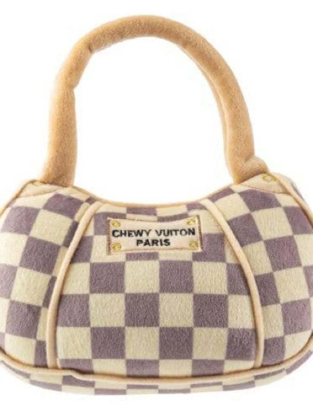 NWT Haute Diggity Dog Mini Chewy Vuiton Checker Handbag Dog Toy